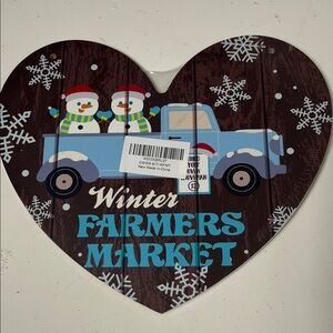 Amazon Winter Farmers Market Rustic Heart Snowman Christmas Decor NWT